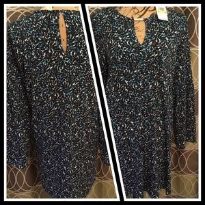 MICHAEL Michael Kors Deep Teal Leaf Dress NWT Med